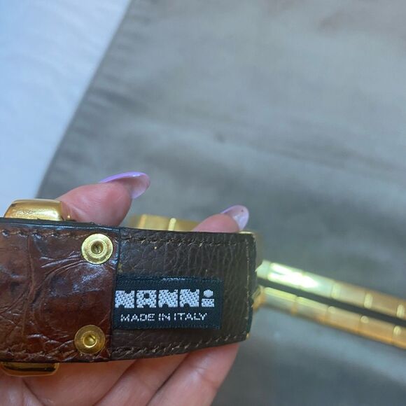 Nanni genuine alligator skin/ solid brass belt, L 34,5 inch - Picture 7 of 8